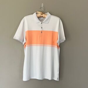 Calvin Klein Men’s Size M Light Gray Orange Short Sleeve Ultra Soft Polo NWOT